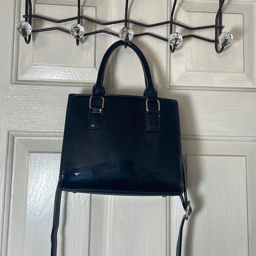 Glossy black purse small crossbody/ handbag